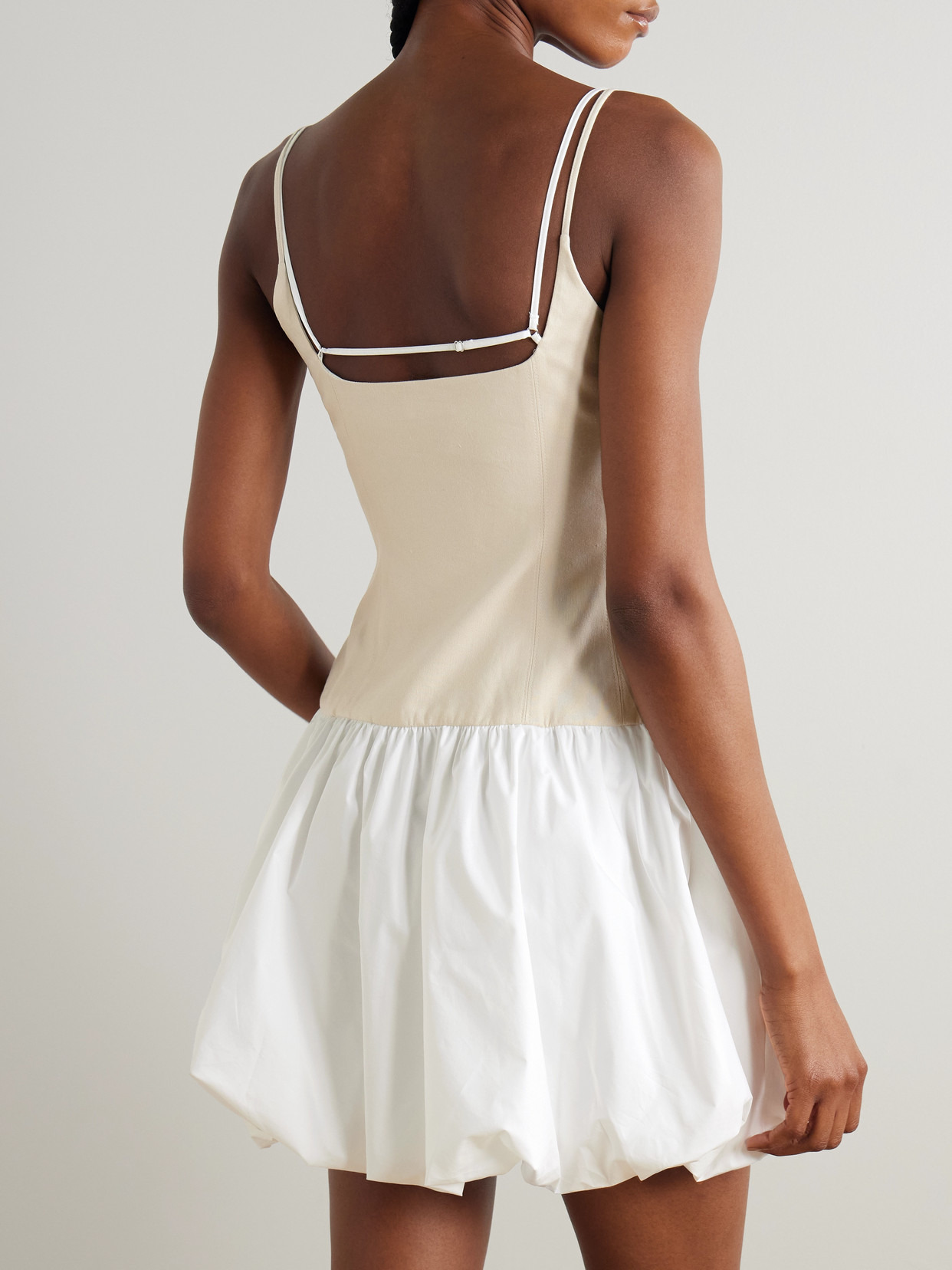 Fifi Linen-blend And Gathered Cotton-blend Poplin Mini Dress - 3