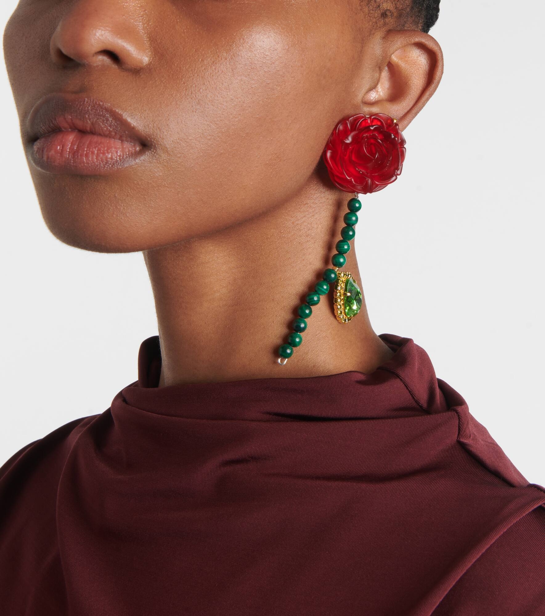 Embellished sterling silver drop earrings - 3