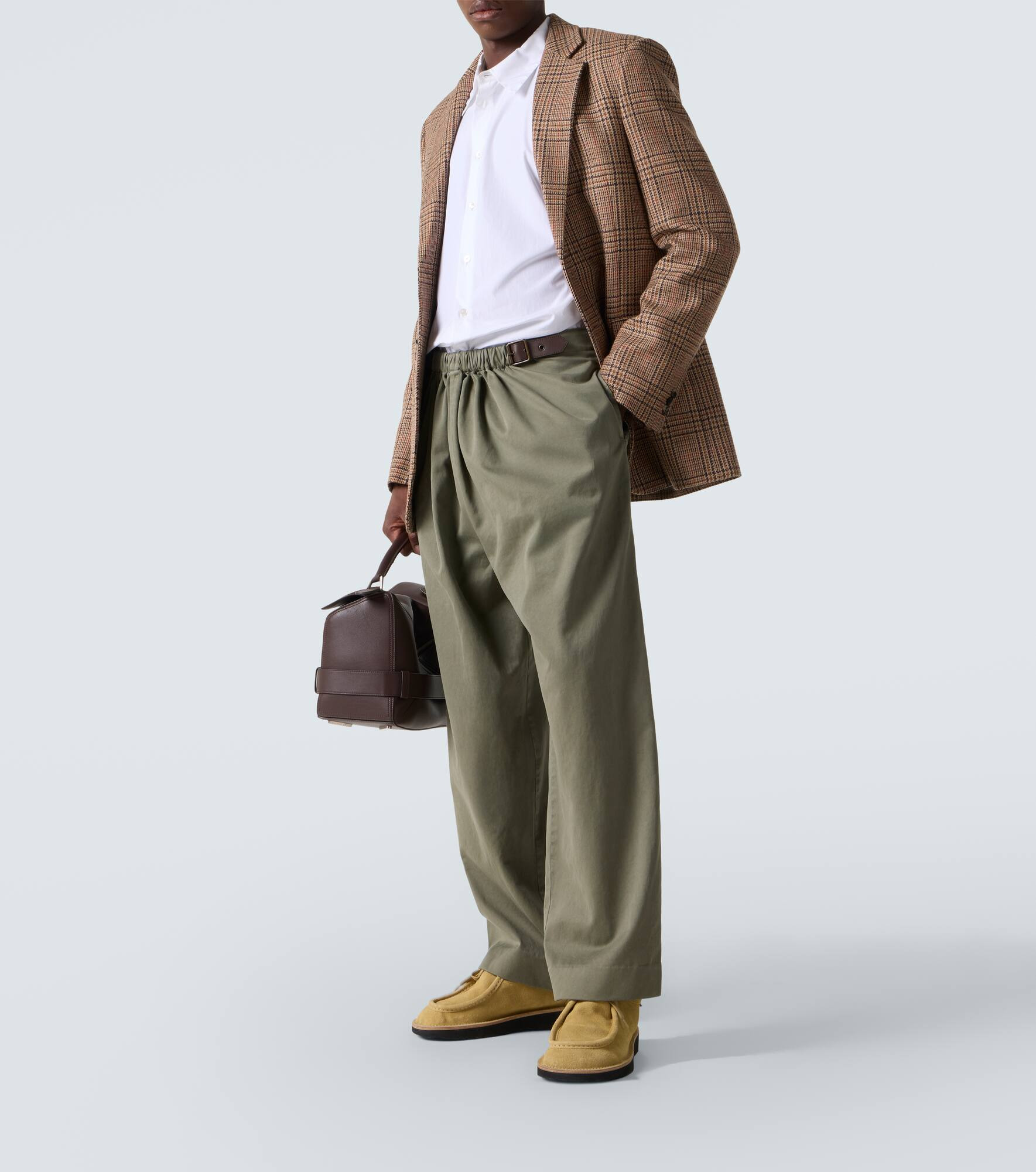 Belted cotton straight pants - 2