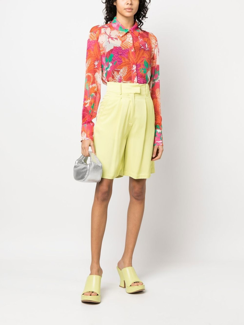MSGM floral-print crepe shirt outlook