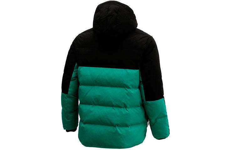 Air Jordan Casual Sports hooded Stay Warm Down Jacket Black Green Colorblock CK6662-011 - 2