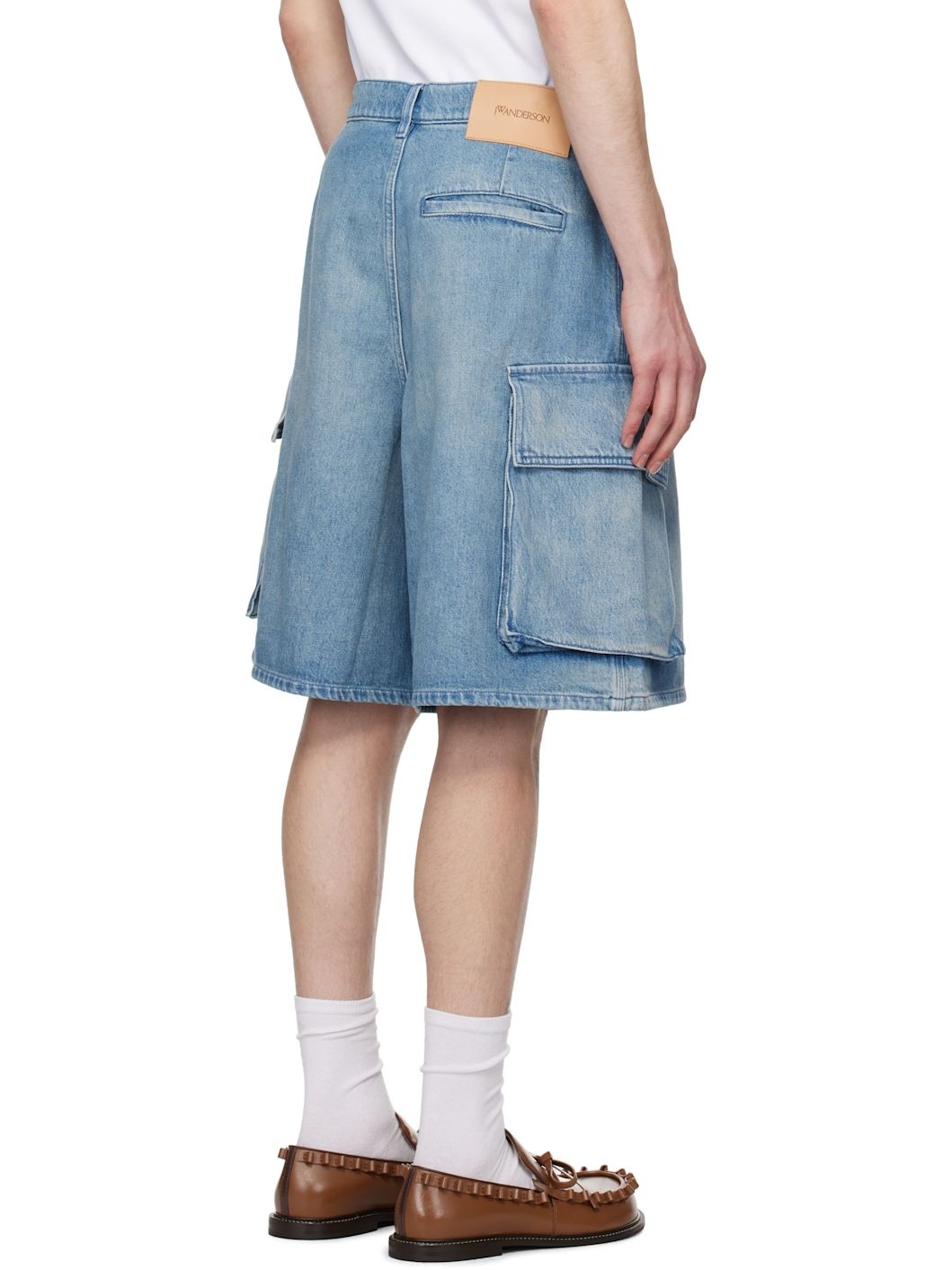 Blue Cargo Denim Shorts - 3