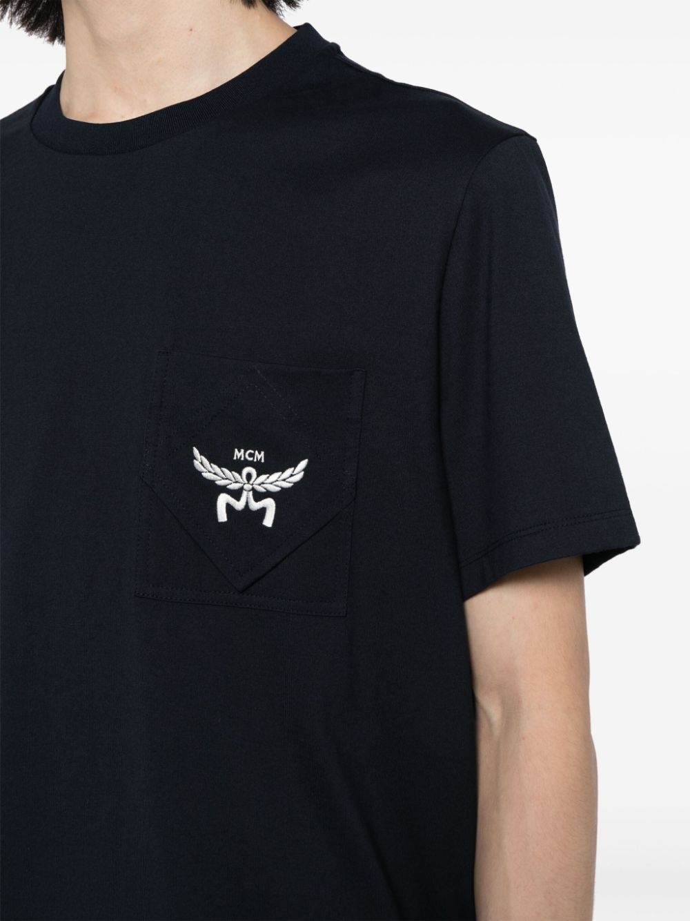 logo-embroidered cotton T-shirt - 5