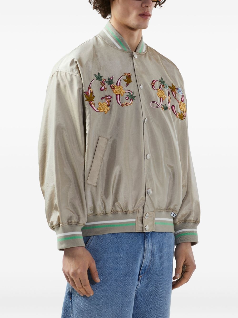 floral-embroidery bomber jacket - 4