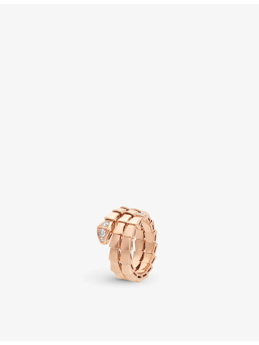 Serpenti Viper 18ct rose-gold and 0.1ct brilliant-cut diamond ring - 1