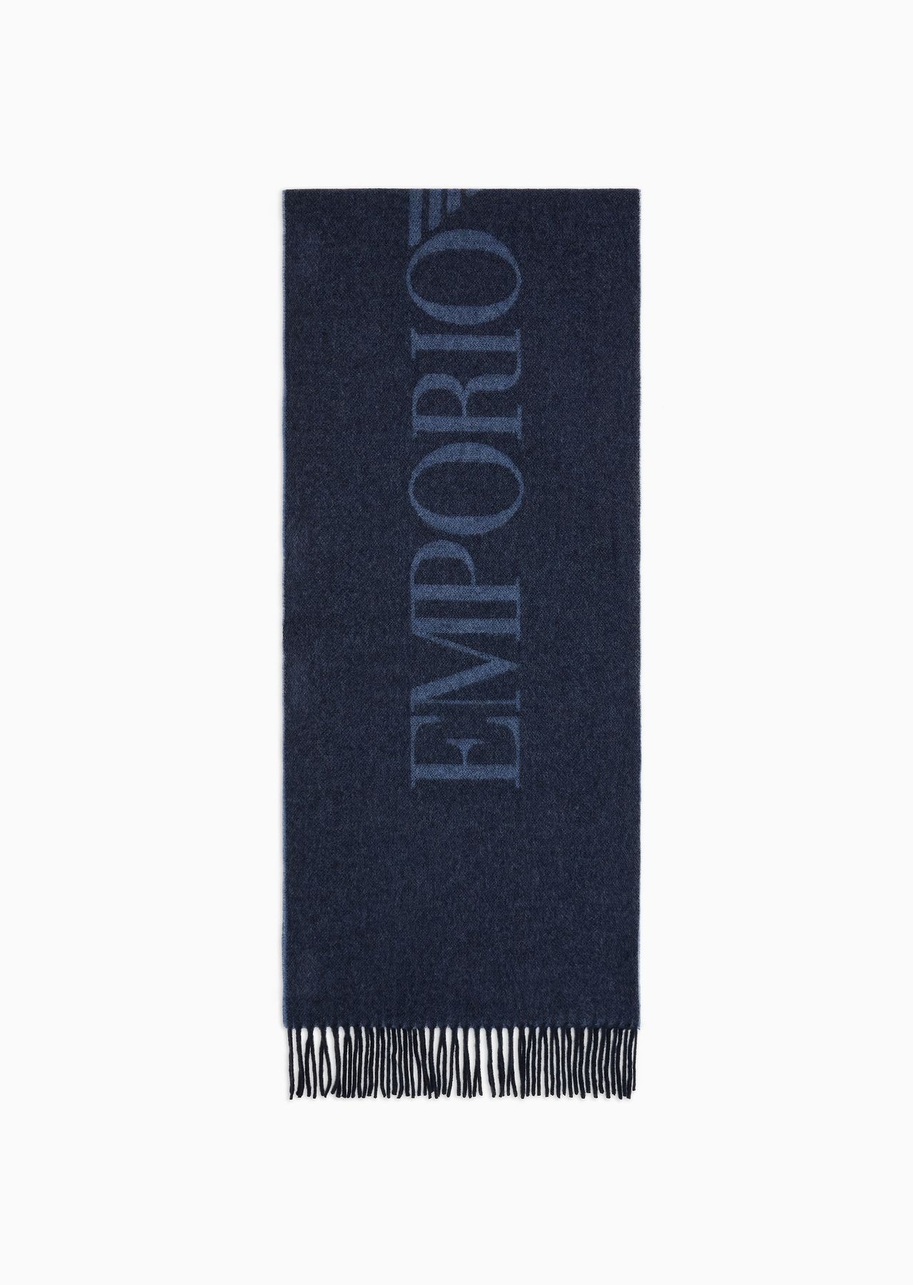 Two-tone wool scarf with oversized lettering - 1
