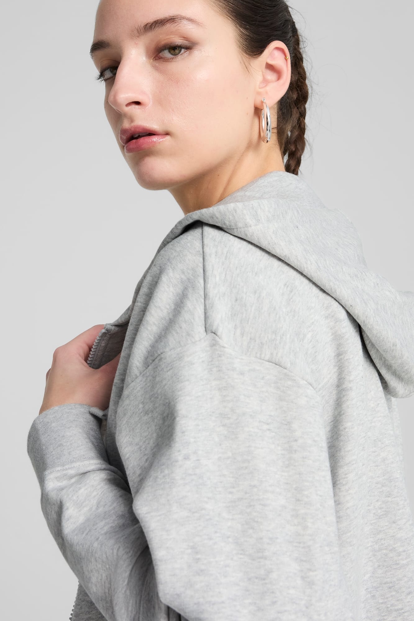Essentials Small No. 1 Logo French Terry Women's Comfort Full-Zip Hoodie - 4