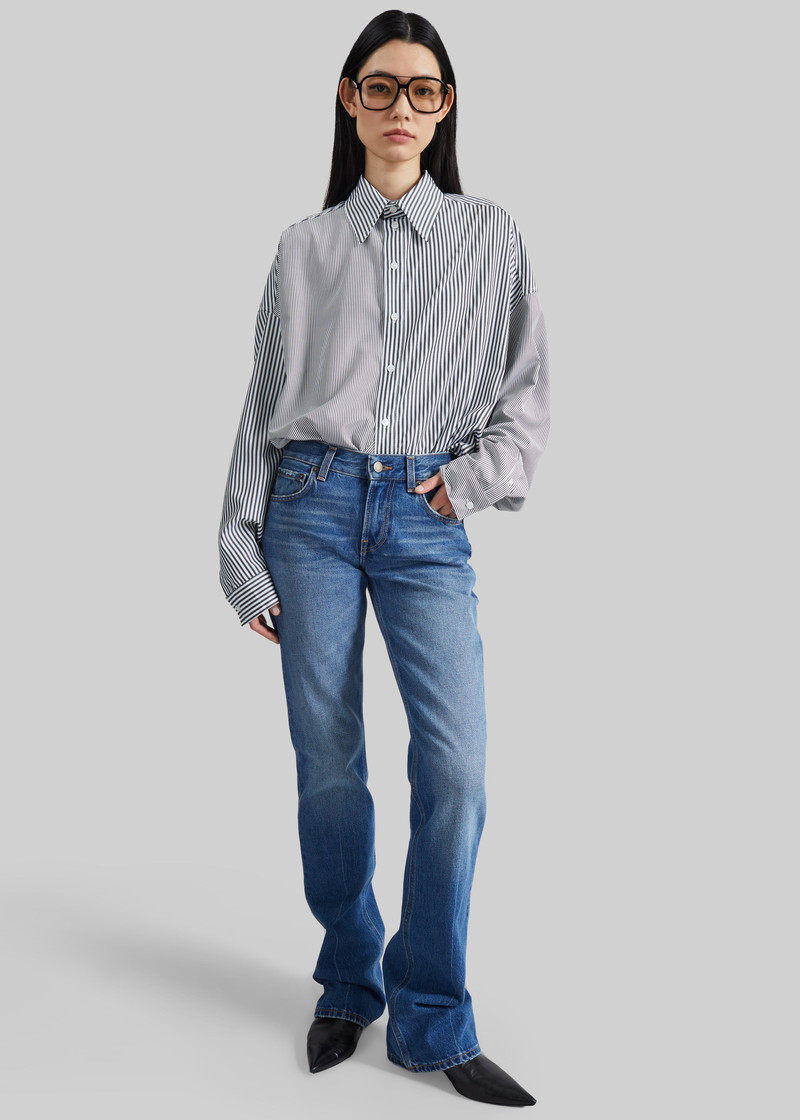 Quillan Button-Down Shirt - White/Black Stripe 4