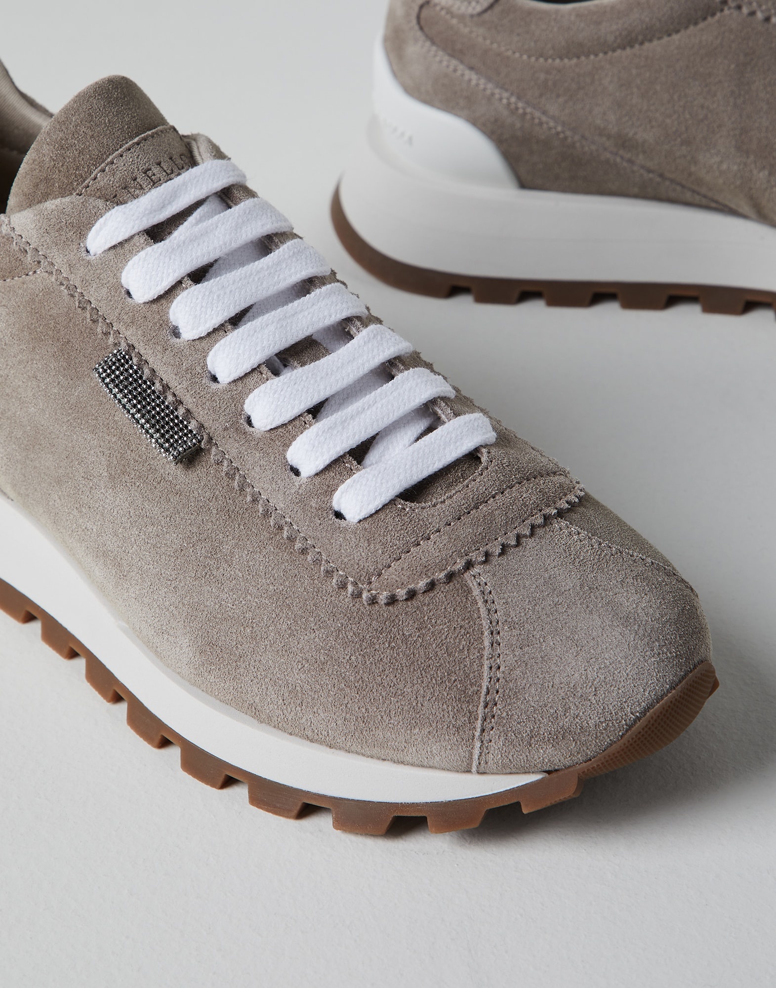 Suede runners with shiny tab - 4