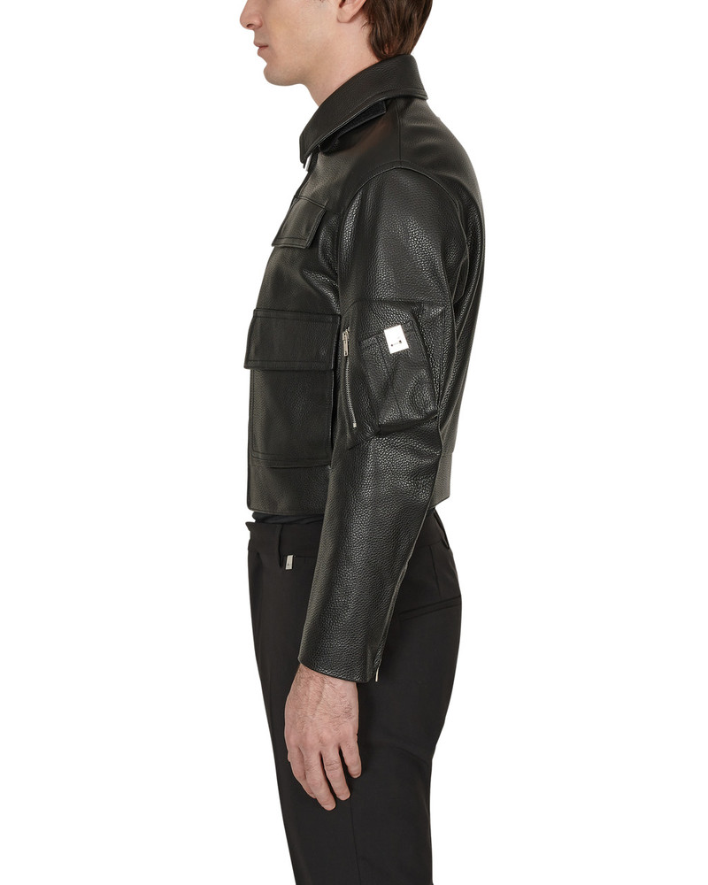 BLACK LEATHER POLICE JACKET 4
