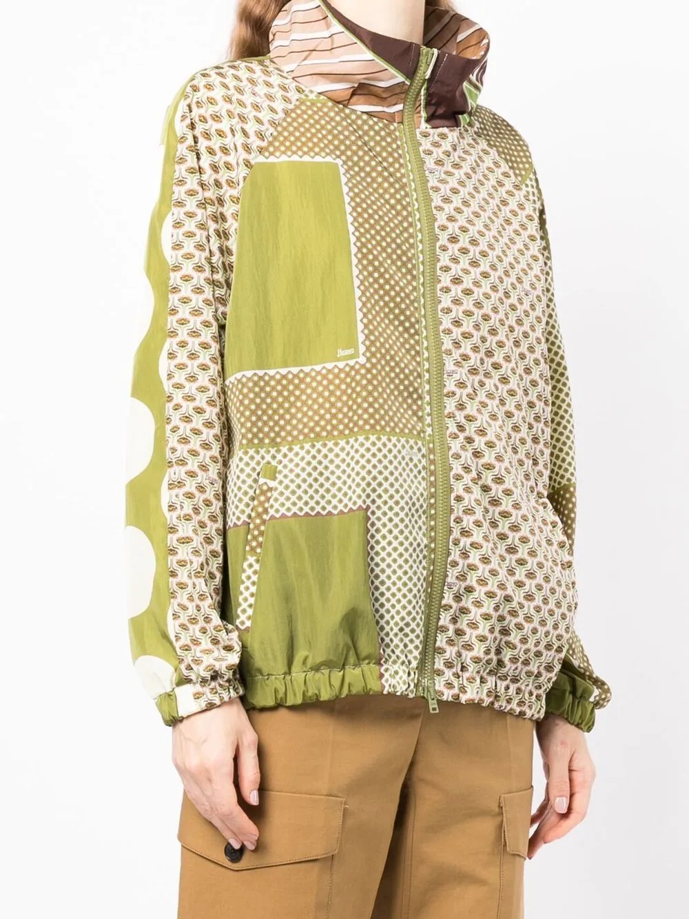 mix-print zip-up jacket - 3