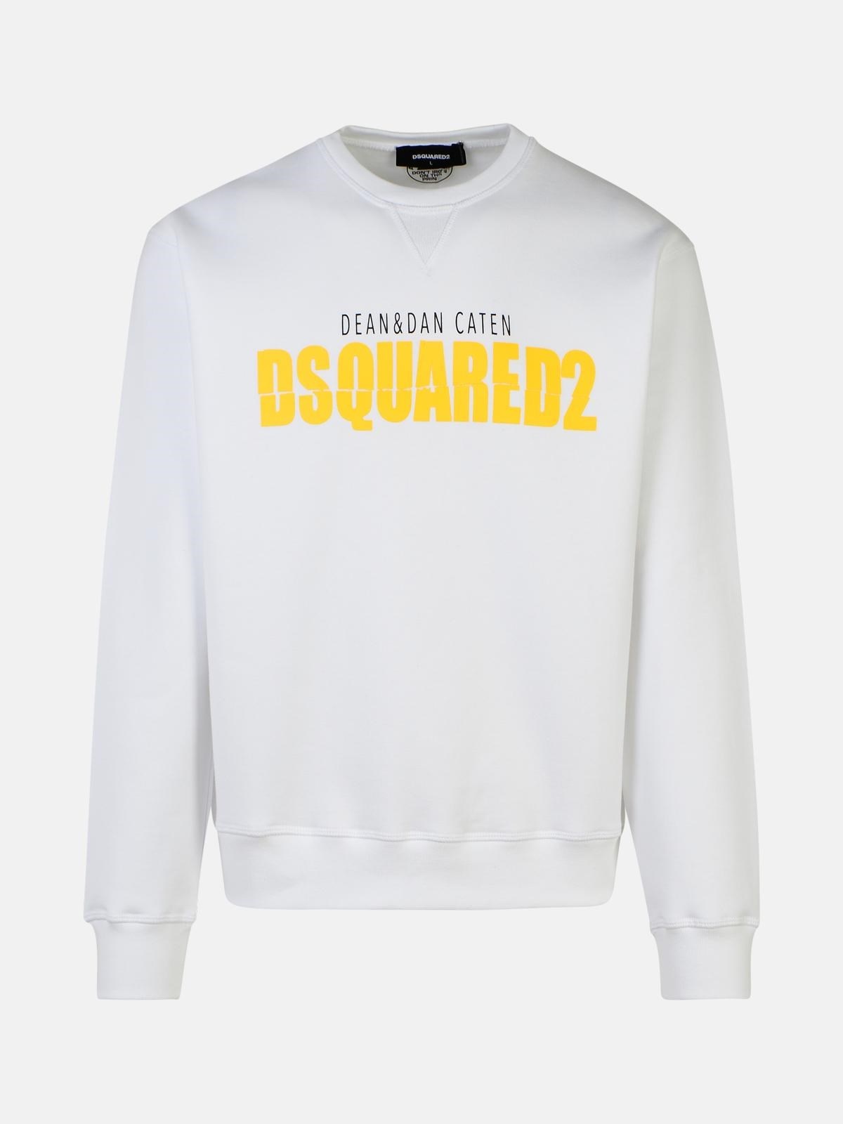 WHITE COTTON SWEATSHIRT - 1