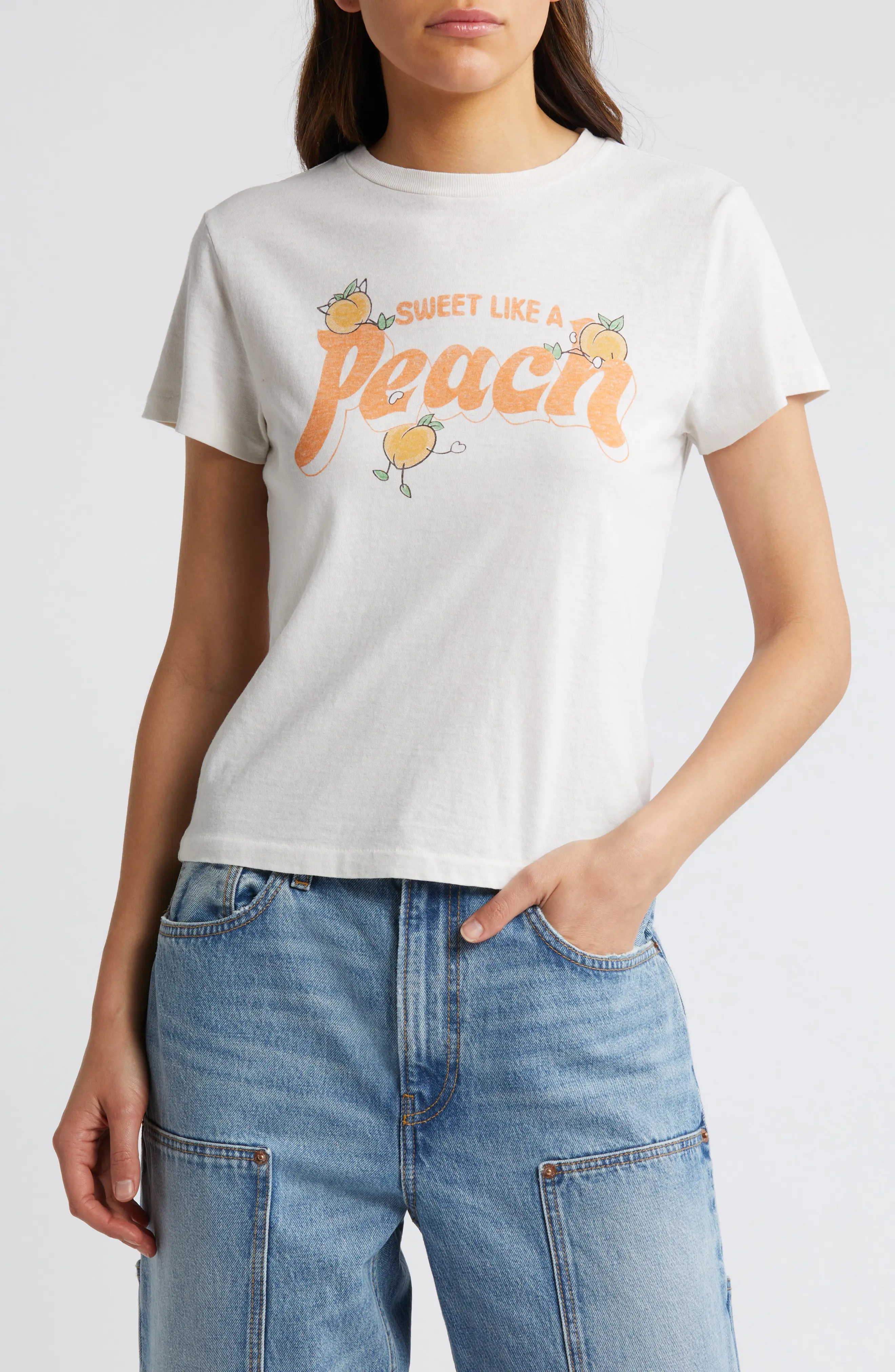 Peach Cotton Graphic T-Shirt - 1