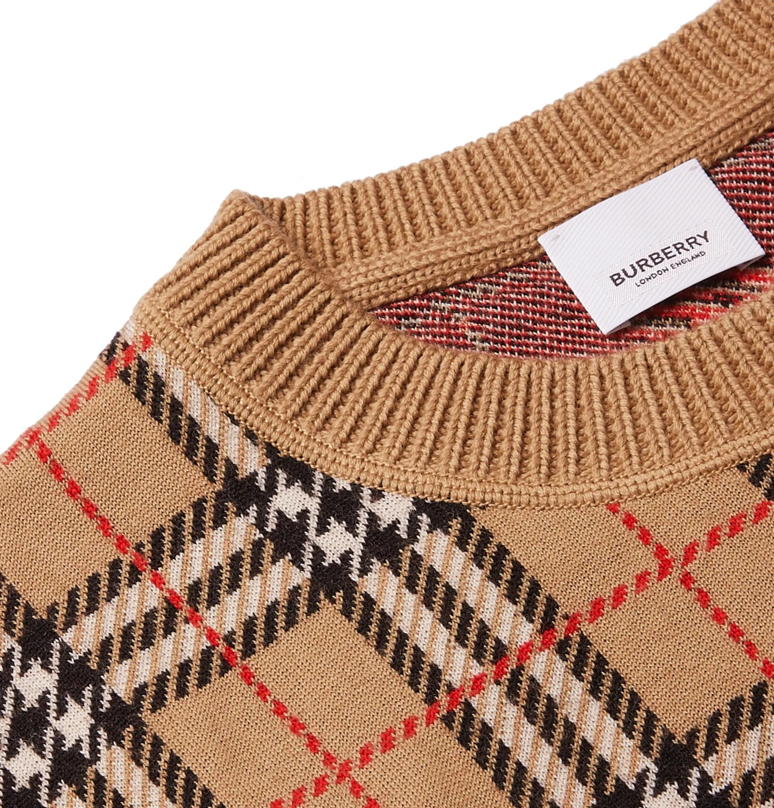 Checked Merino Wool Sweater - 5