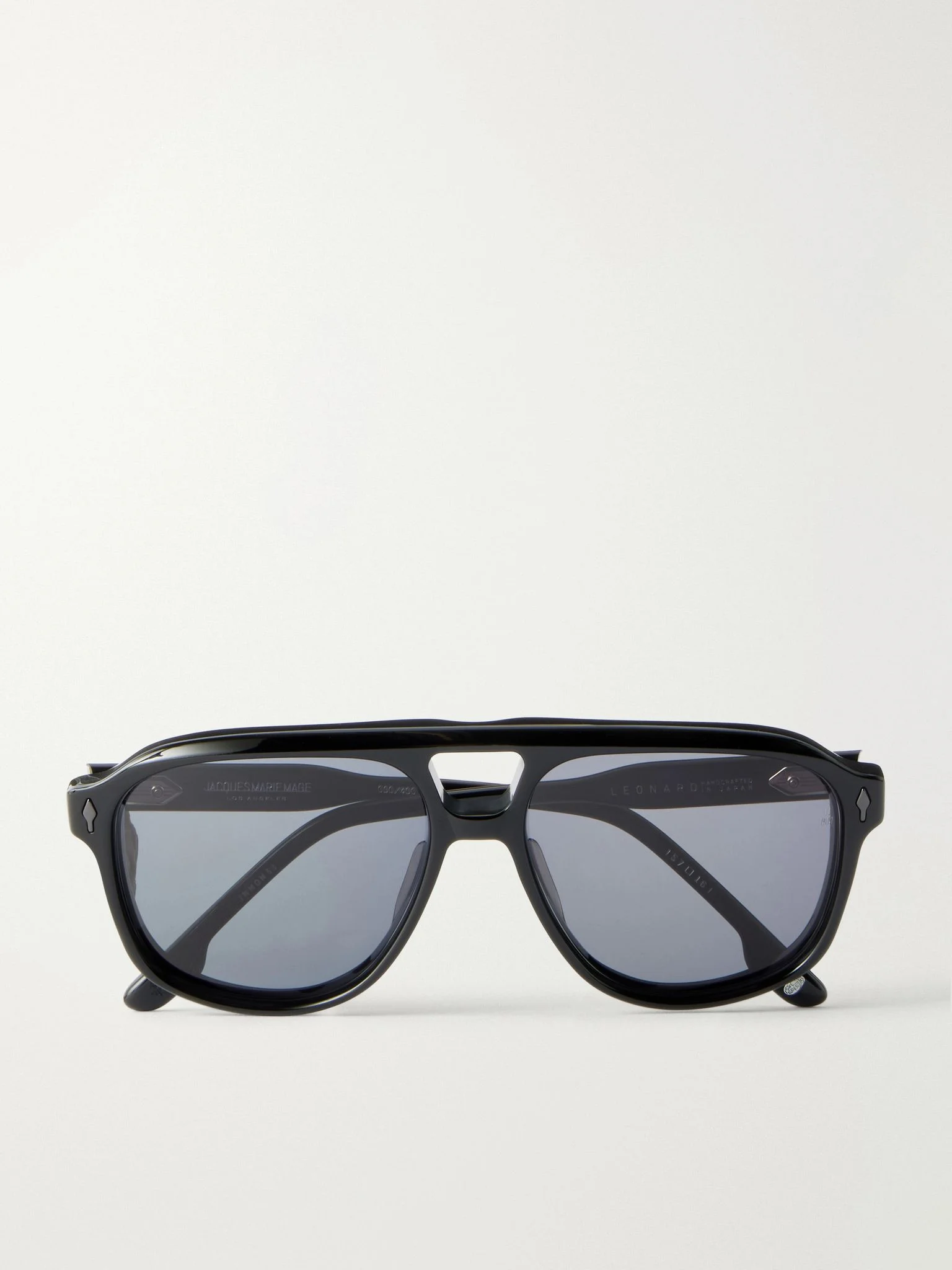 Leonard Aviator-Style Acetate Sunglasses Black - 1