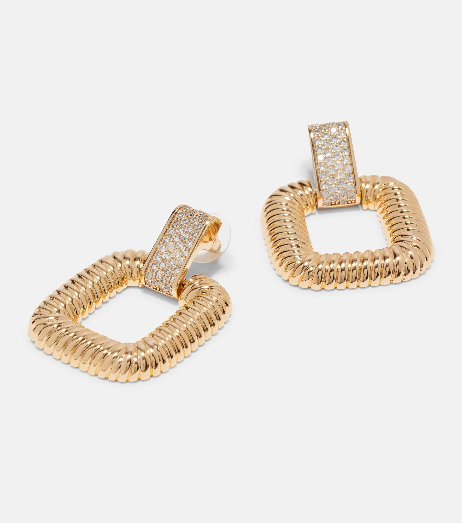 Knocker crystal-embellished earrings - 4