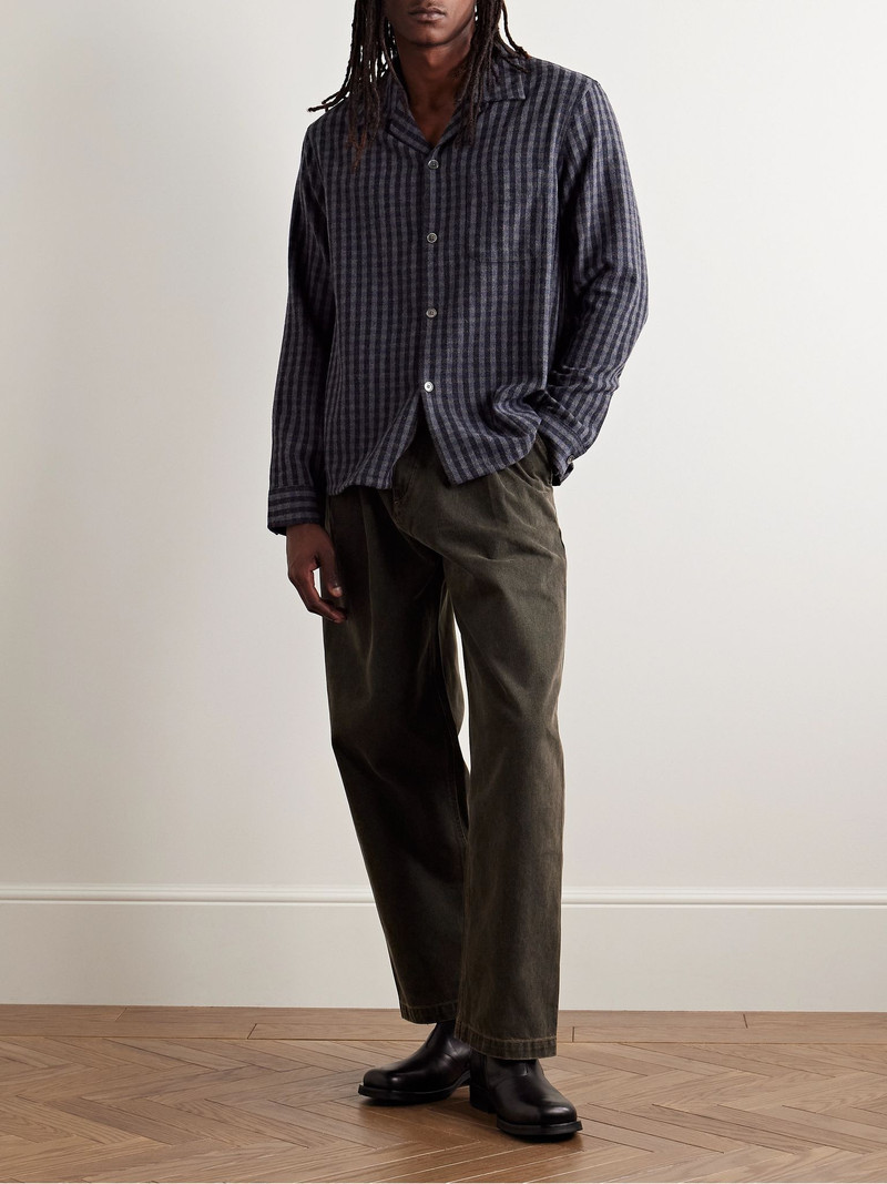 AGOLDE Slater Straight-Leg Pleated Jeans Brown outlook