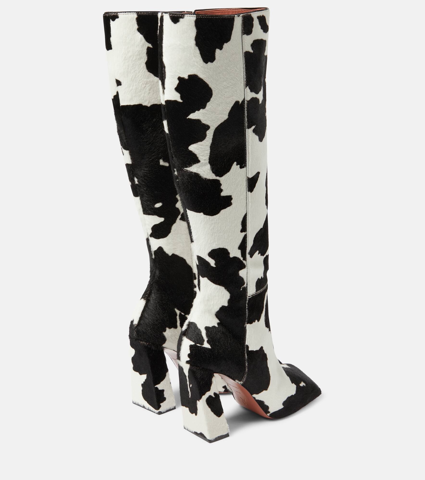 Marine calf hair knee-high boots - 3