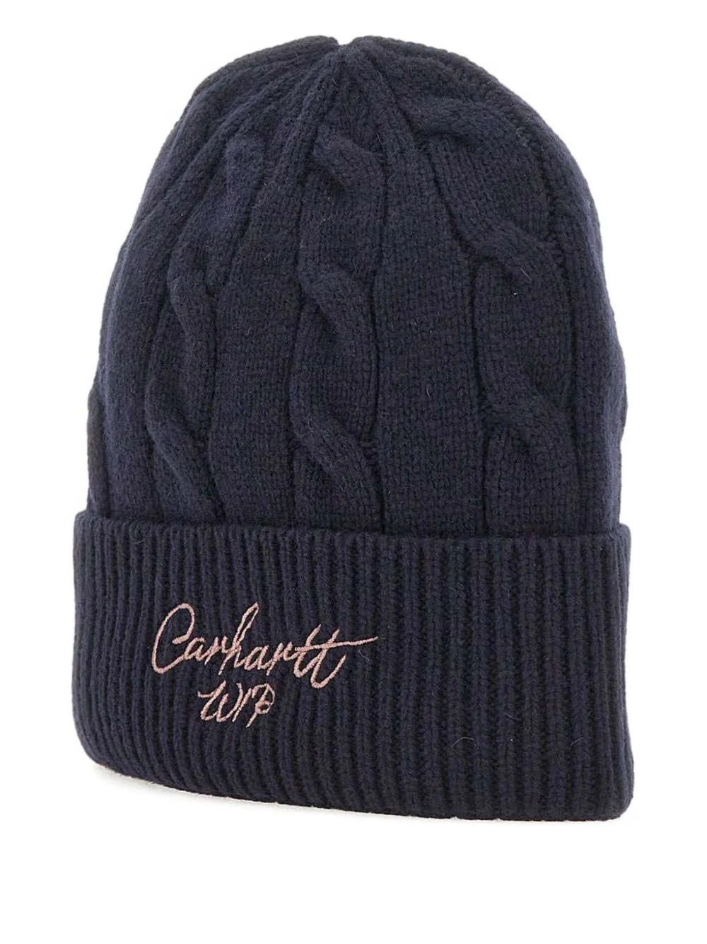 cable-knit embroidered-detail beanie - 1