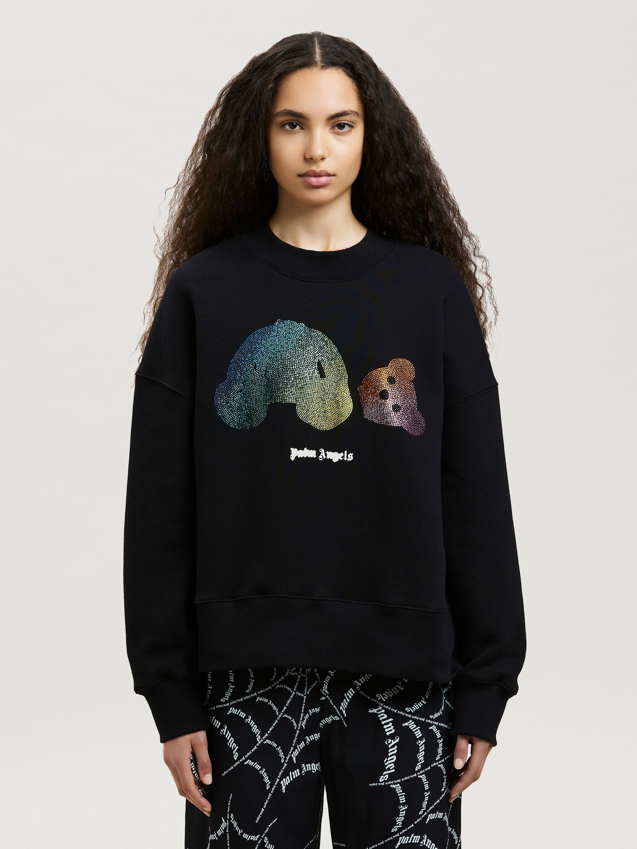 RAINBOW RHINESTONES BEAR SWEATSHIRT - 3