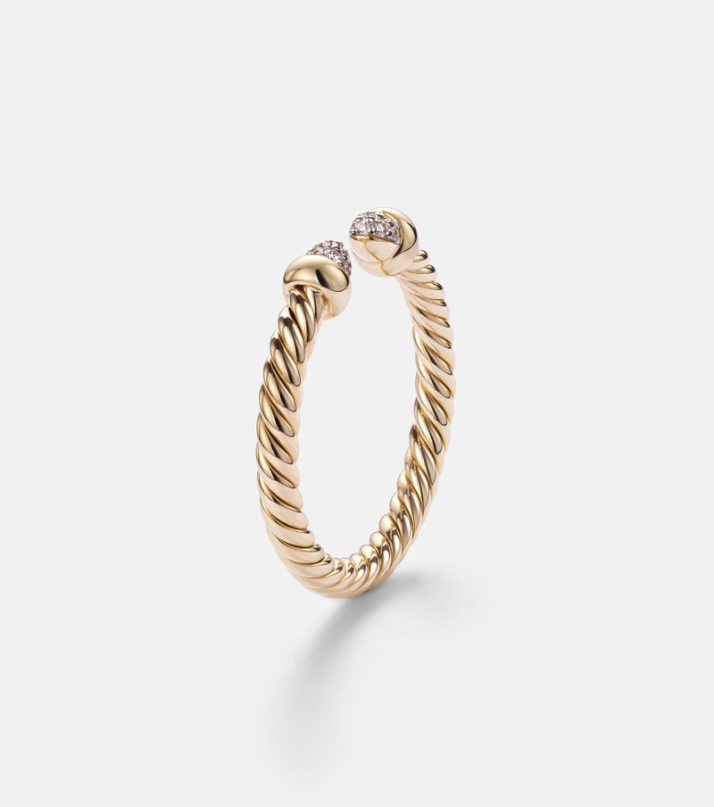 Cablespira® Micro 18kt gold ring with diamonds 4