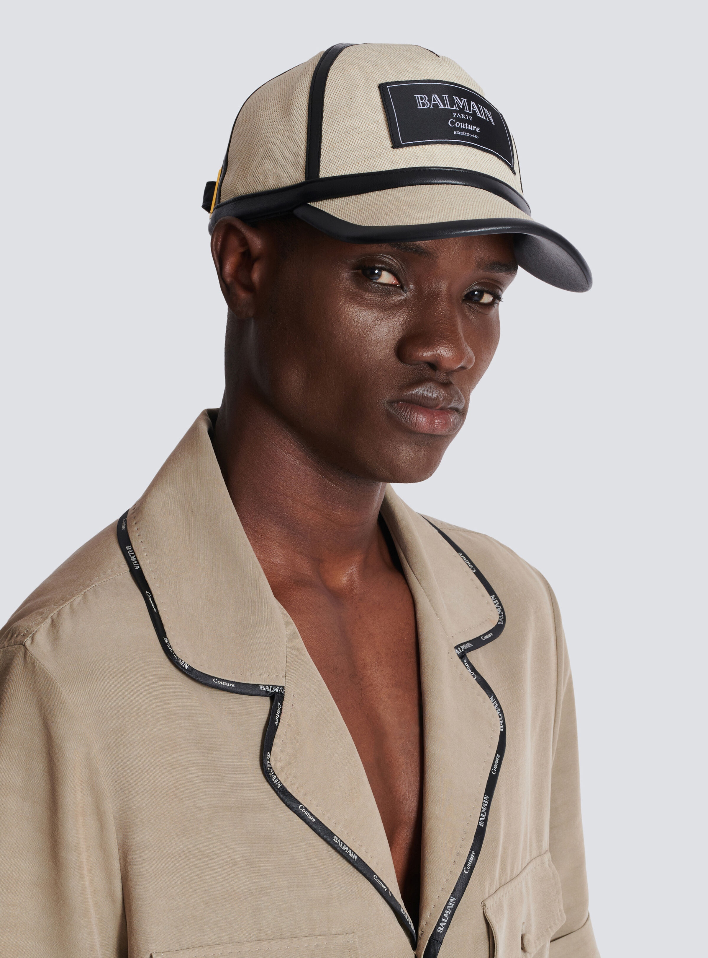 Canvas cap with Balmain Couture label - 6