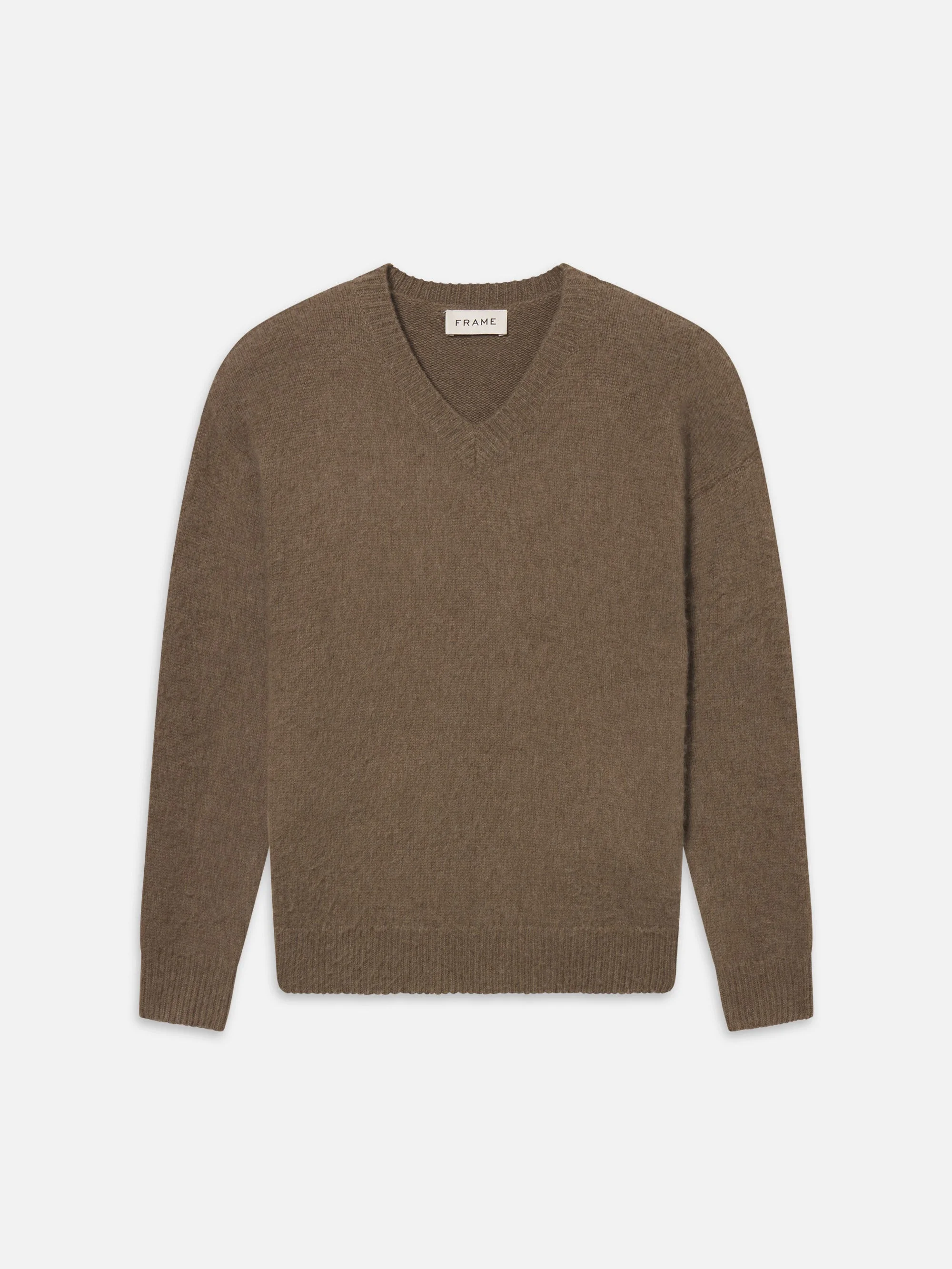Brushed Cashmere V-neck Sweater - 1