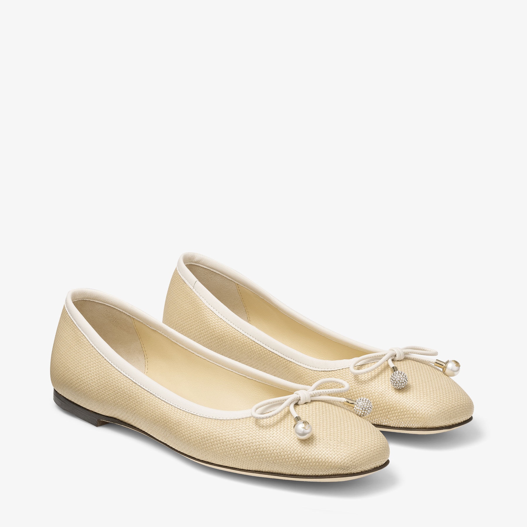 Elme Flat
Natural/Latte Raffia and Leather Flats - 2