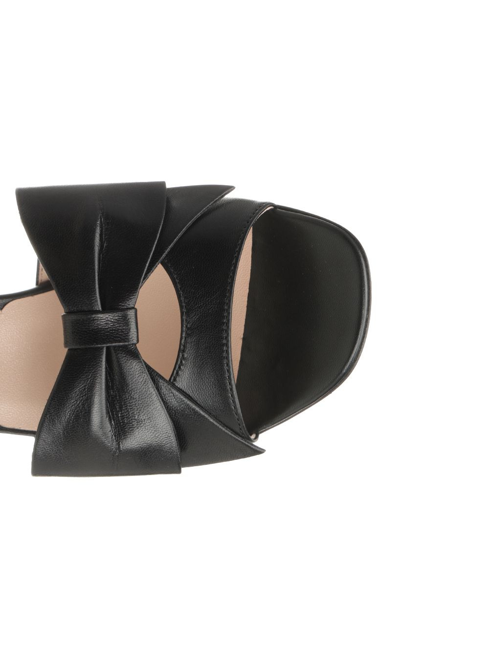 Sandal | Valentino Garavani Bowow | T. 95 | Capretto/Antique Brass Logo Sandals Black - 4