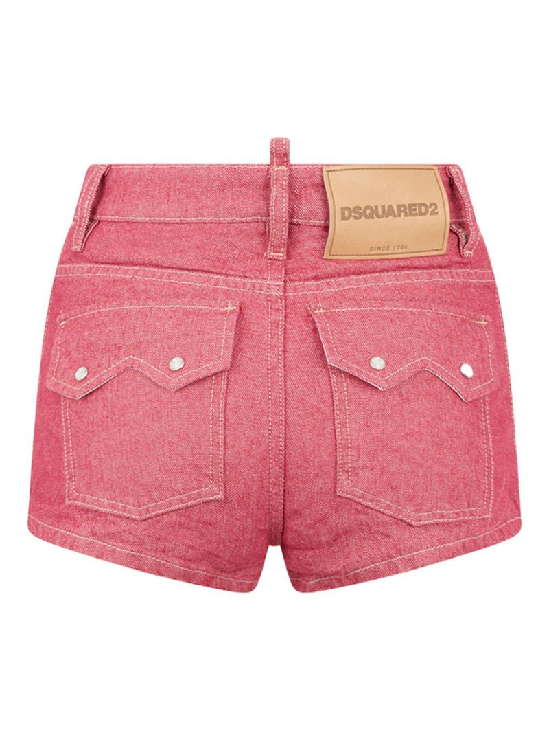 DSQUARED2 logo-patch denim shorts outlook