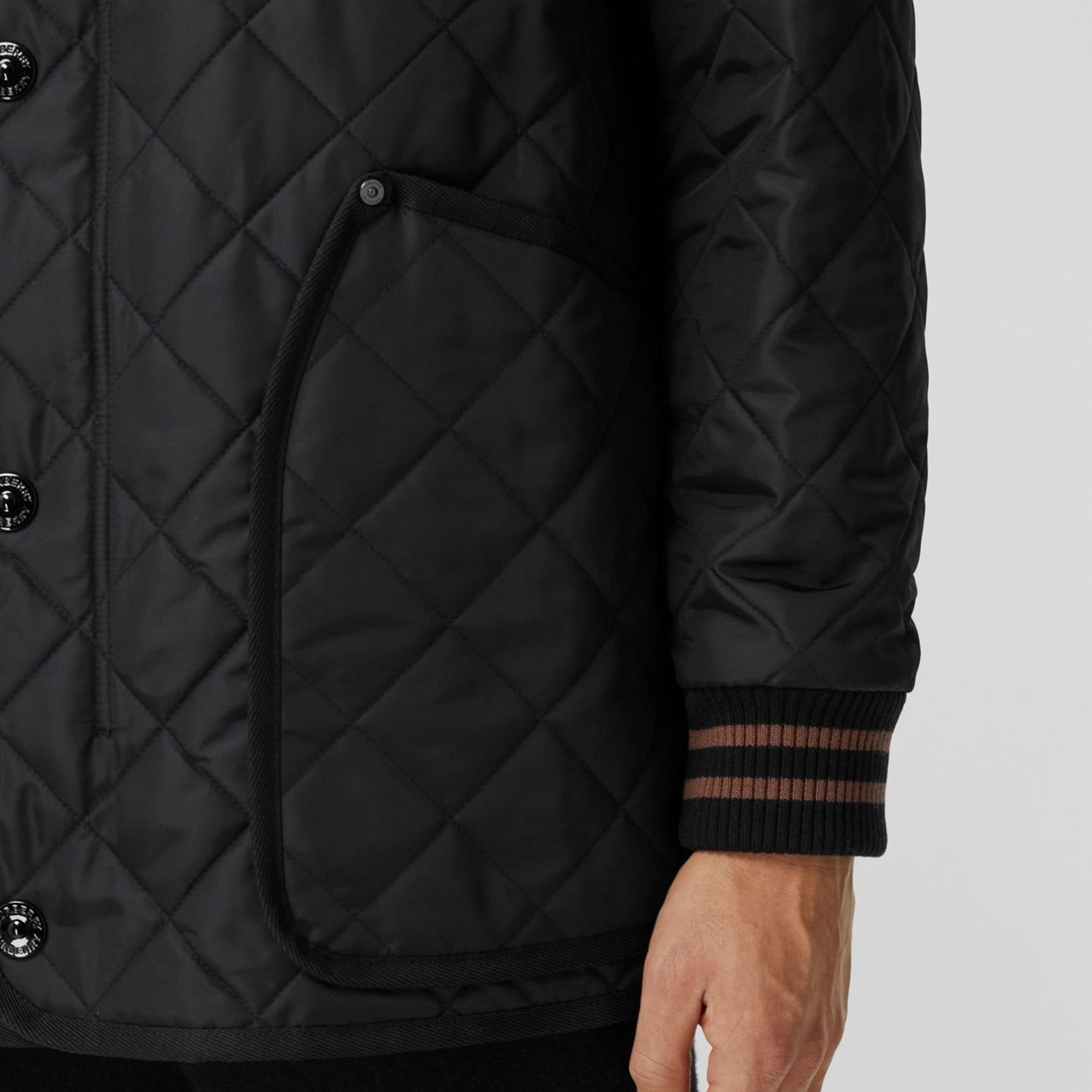 Varsity Graphic Diamond Quilted Barn Jacket - 5