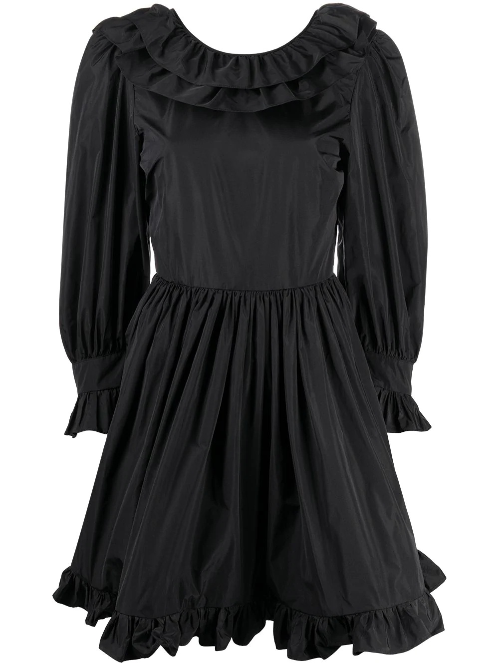 ruffle-detailing long-sleeve mini dress - 1