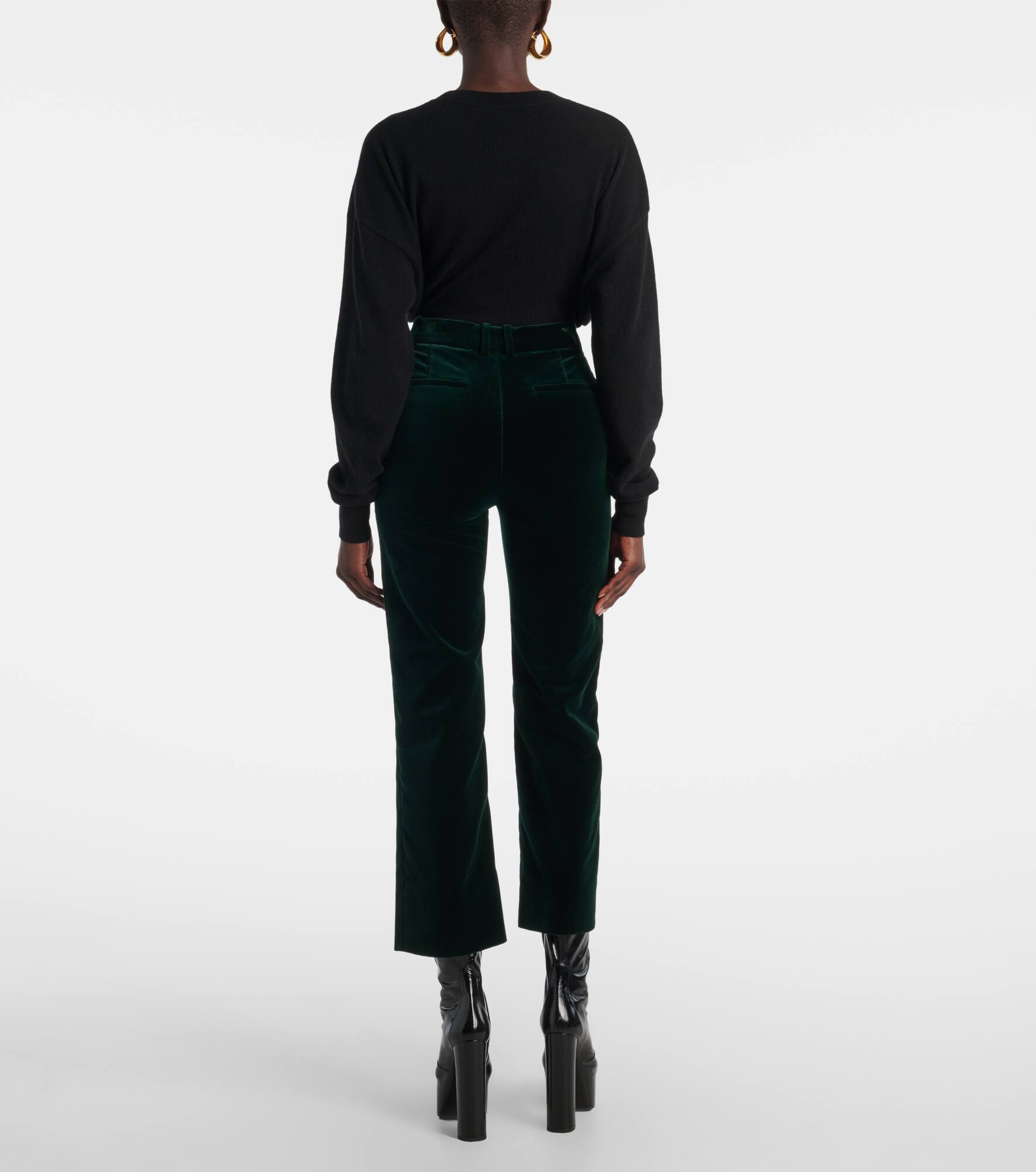 Cotton velvet straight pants - 3