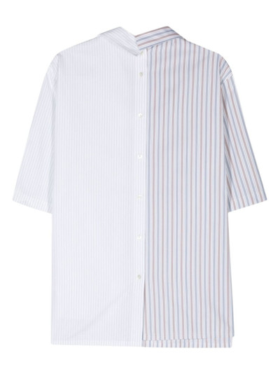 Lanvin striped asymmetric cotton shirt outlook
