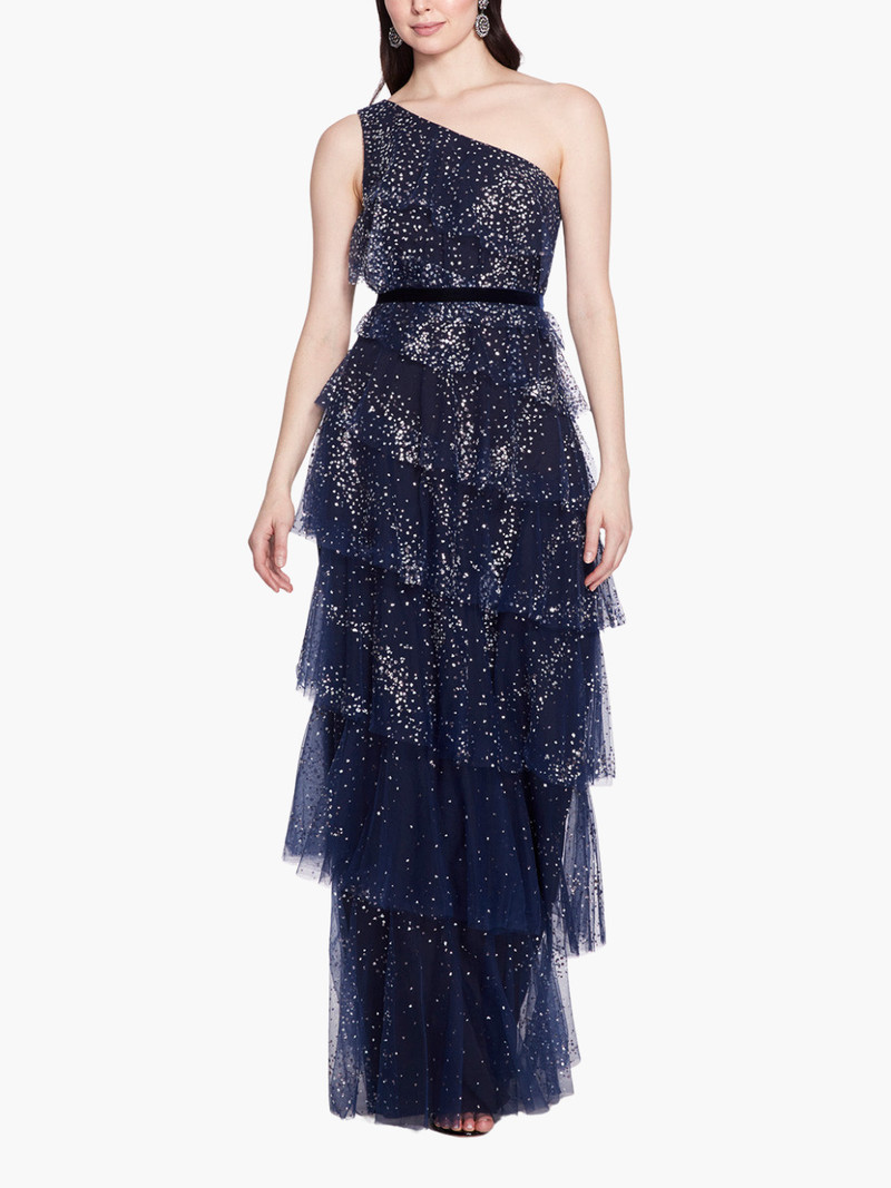 ONE-SHOULDER TIERED GOWN 1