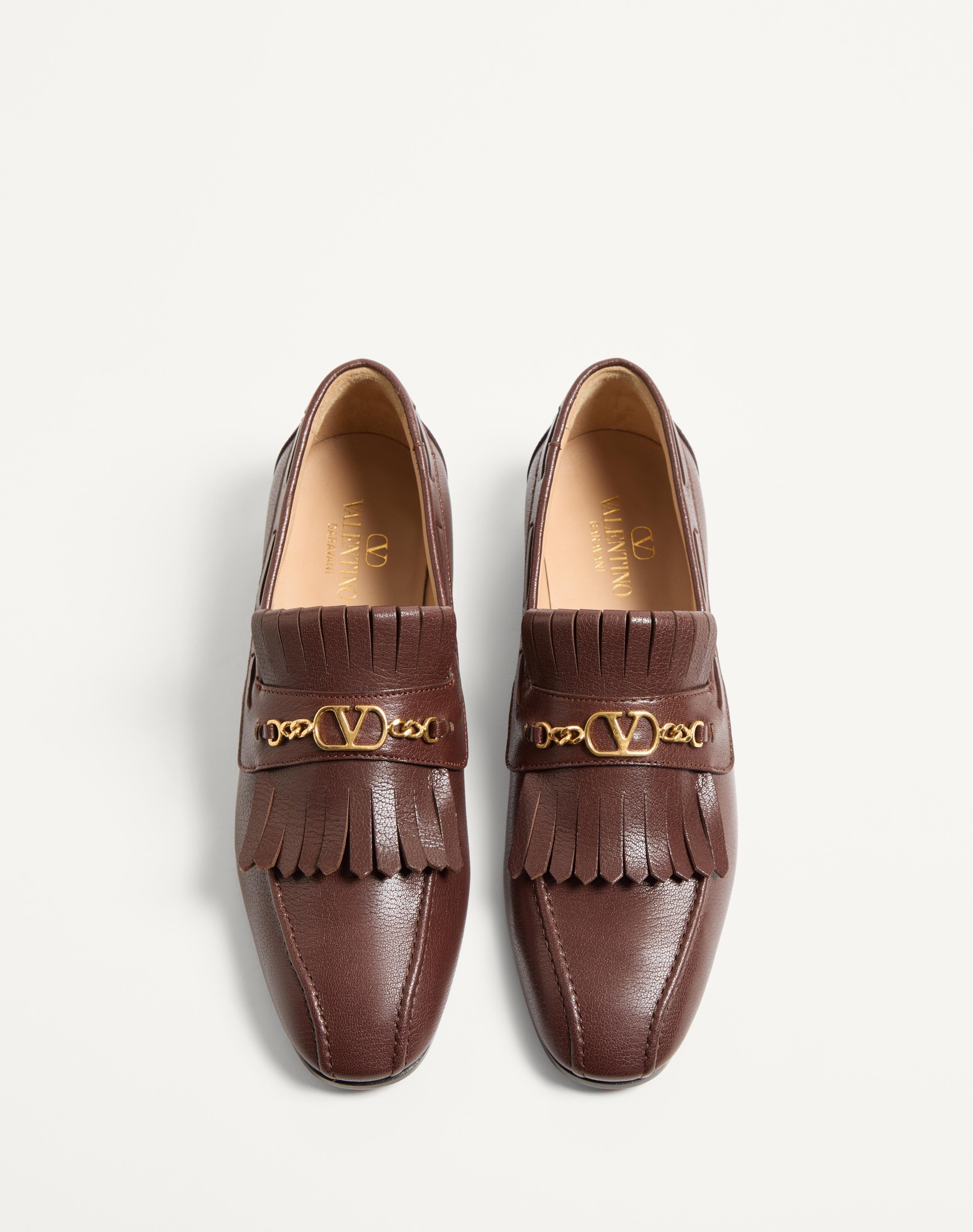 VLOGO SIGNATURE KIDSKIN LOAFER WITH FRINGES - 4