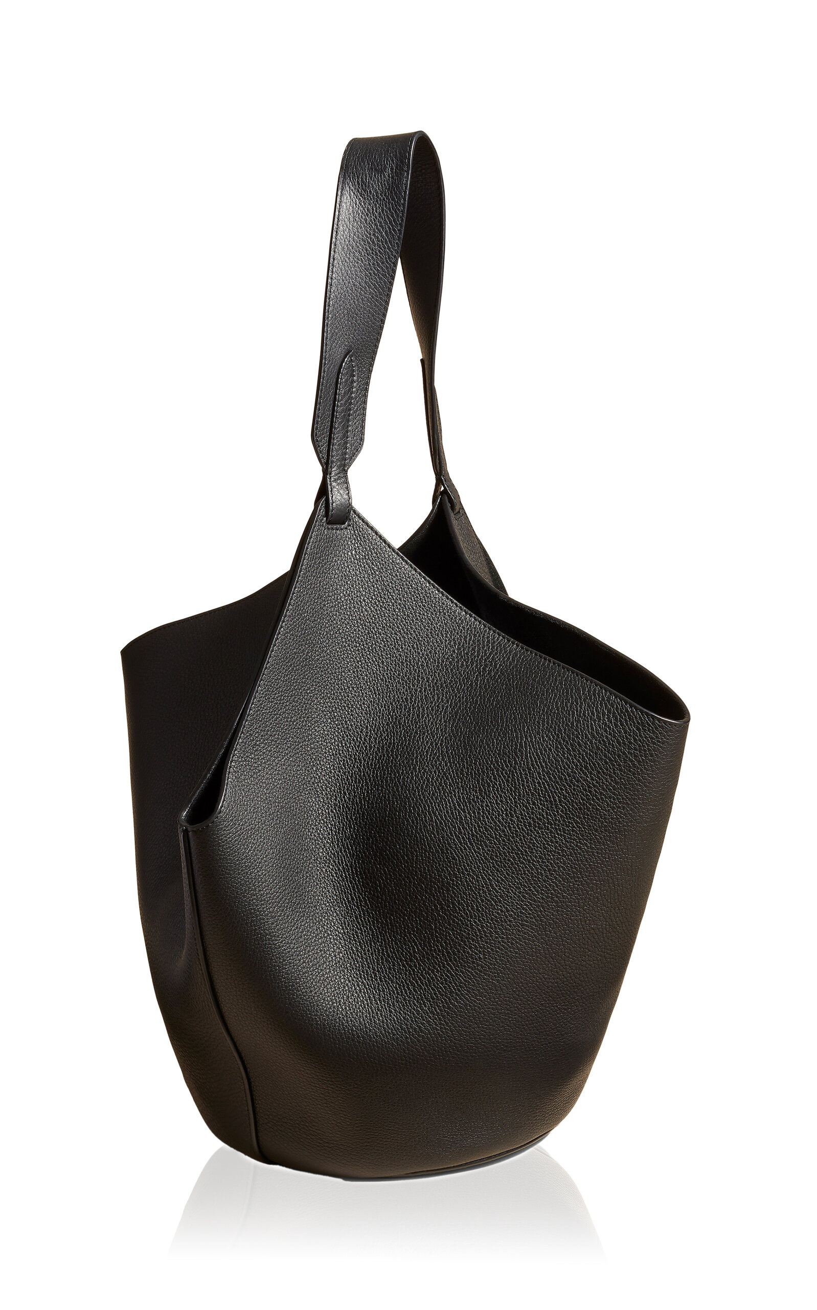 Lotus Medium Leather Tote Bag black - 3