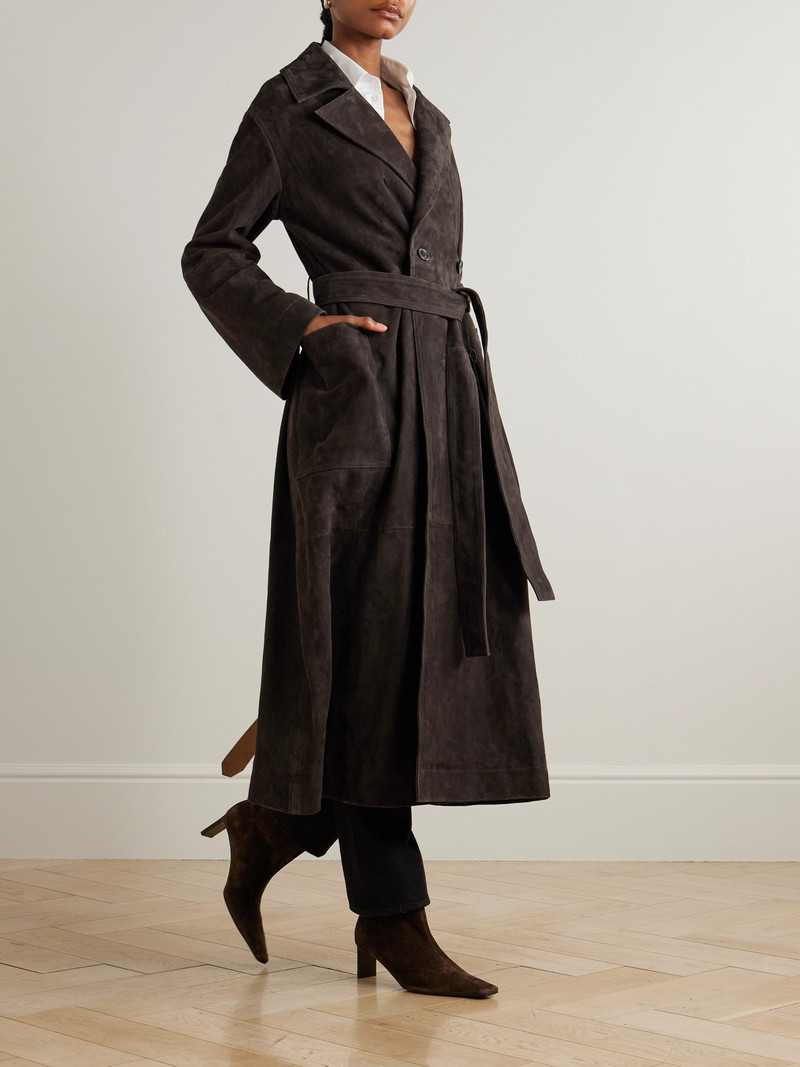 RÓHE Double-breasted Suede Trench Coat outlook