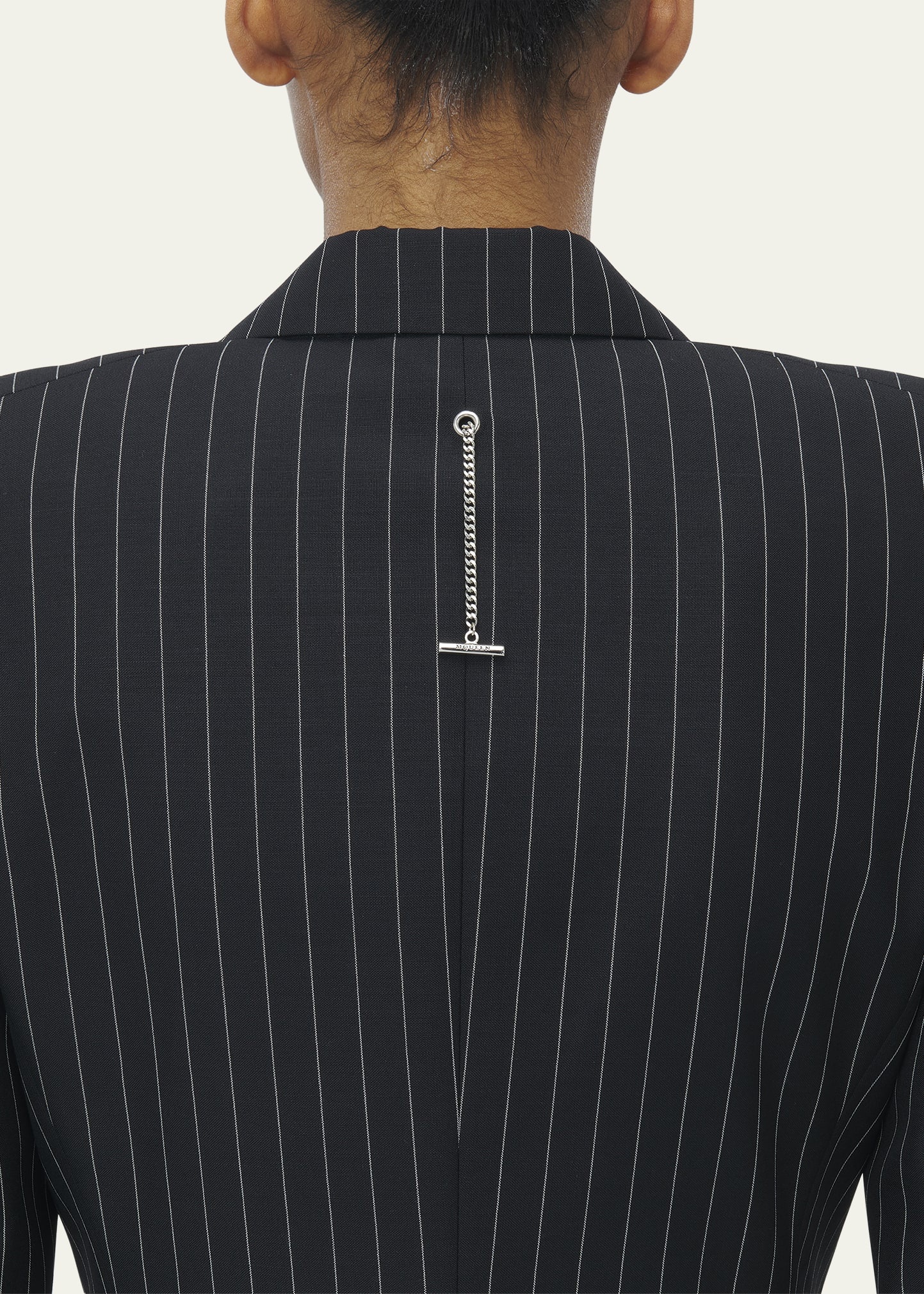 Pinstripe Single-Breasted Blazer - 5