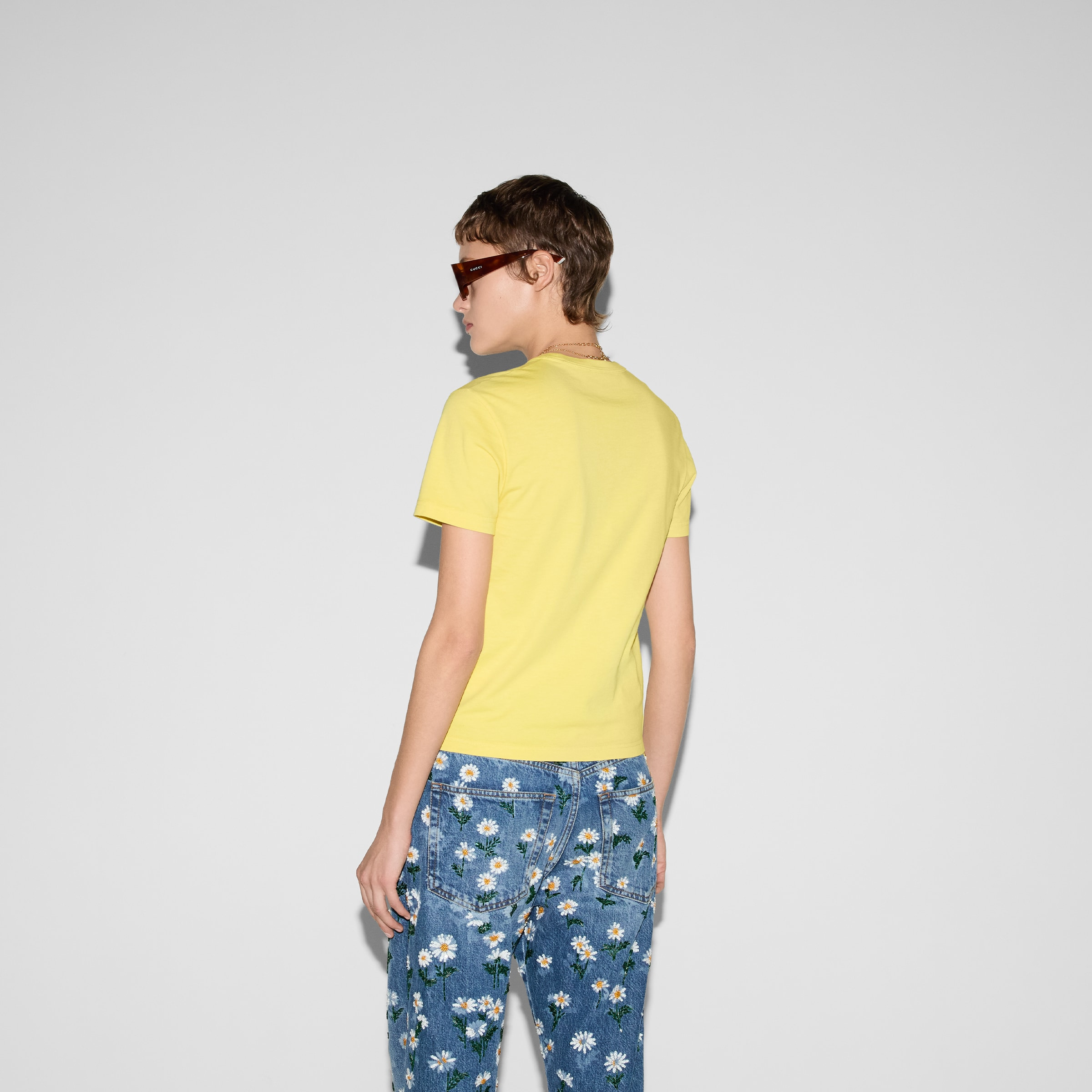 Embroidered cotton jersey T-shirt - 4