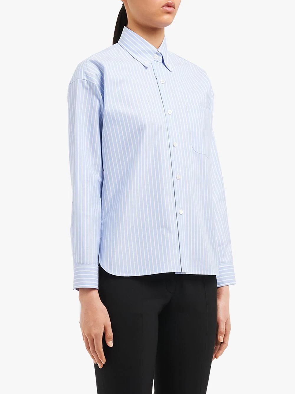 striped high low hem shirt - 3