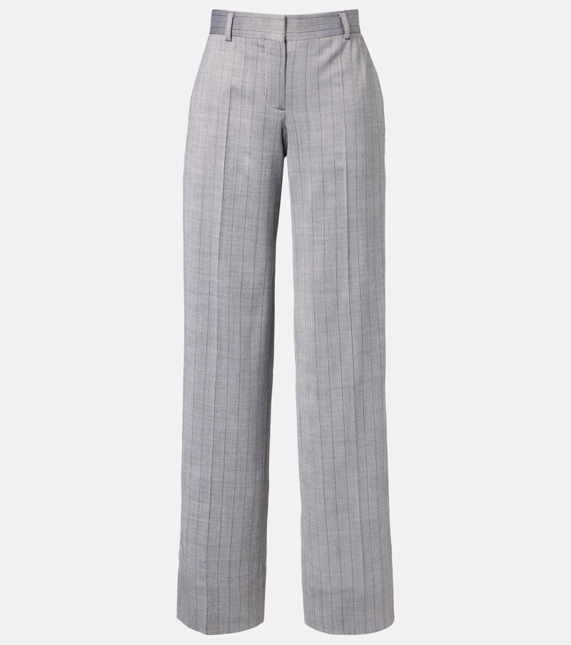Striped wool wide-leg pants 1