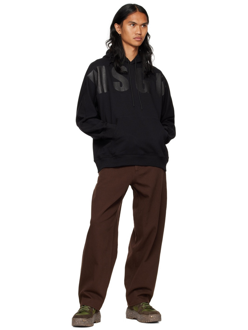 MSGM Black Printed Hoodie outlook