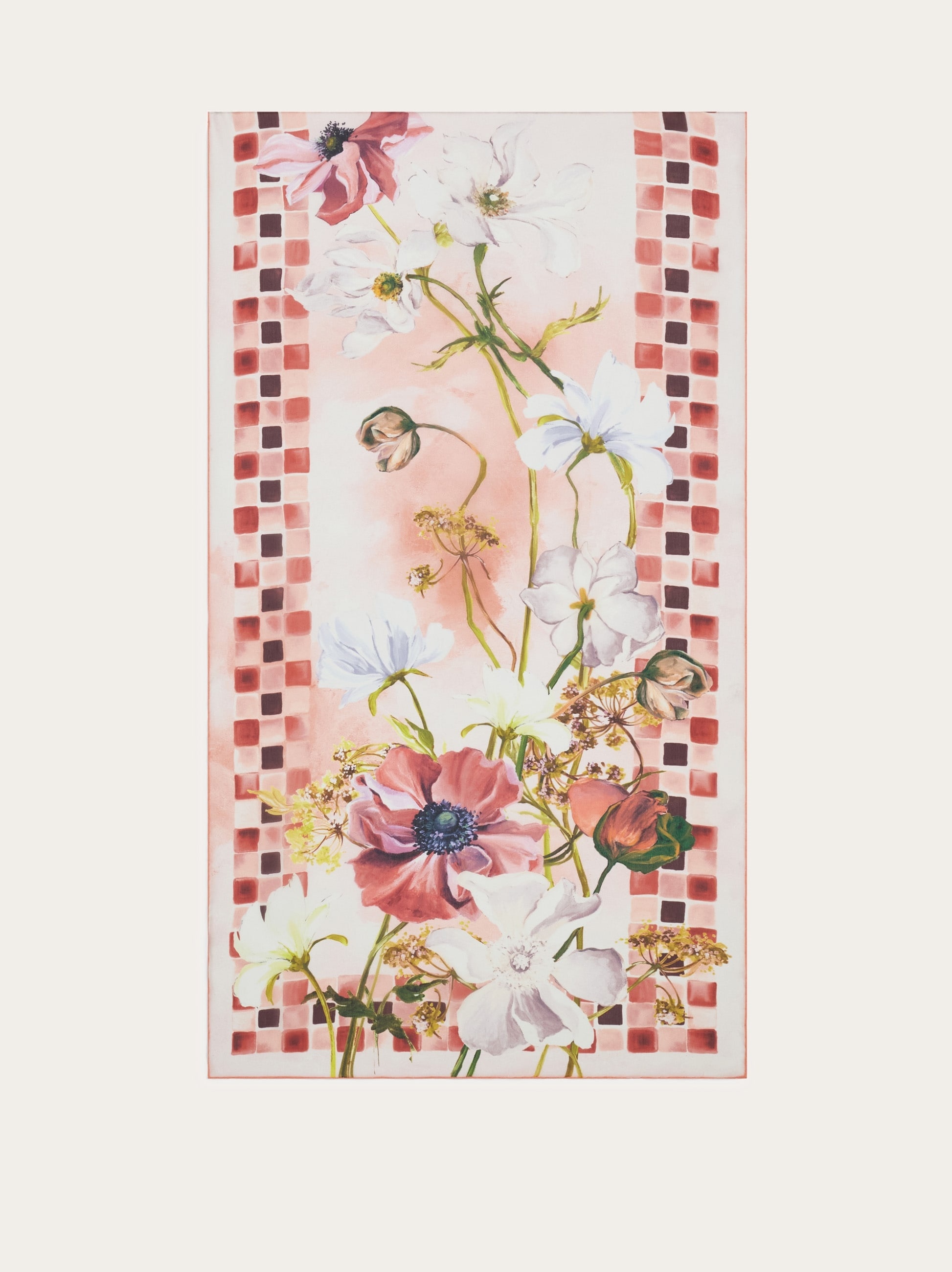Fiori print silk scarf - 4