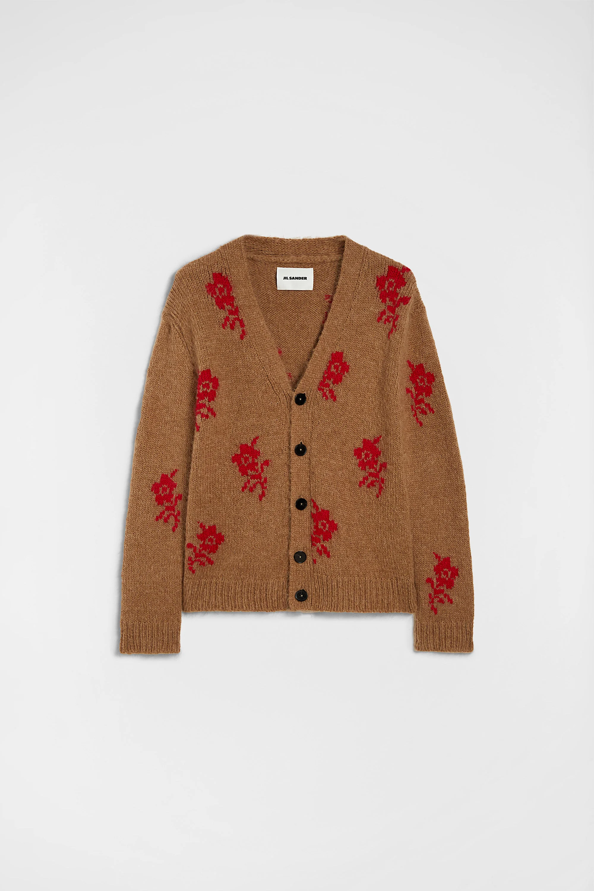 Wool Blend V-Neck Cardigan - 1