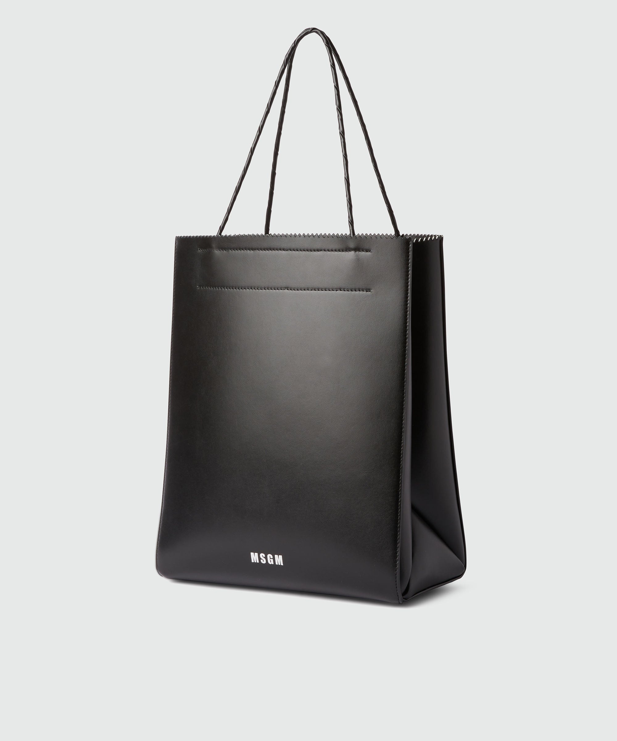Large matte leather shopping bag - 3