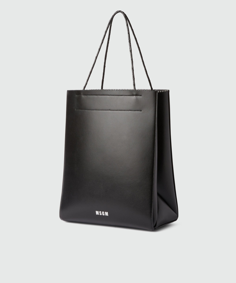Large matte leather shopping bag 3