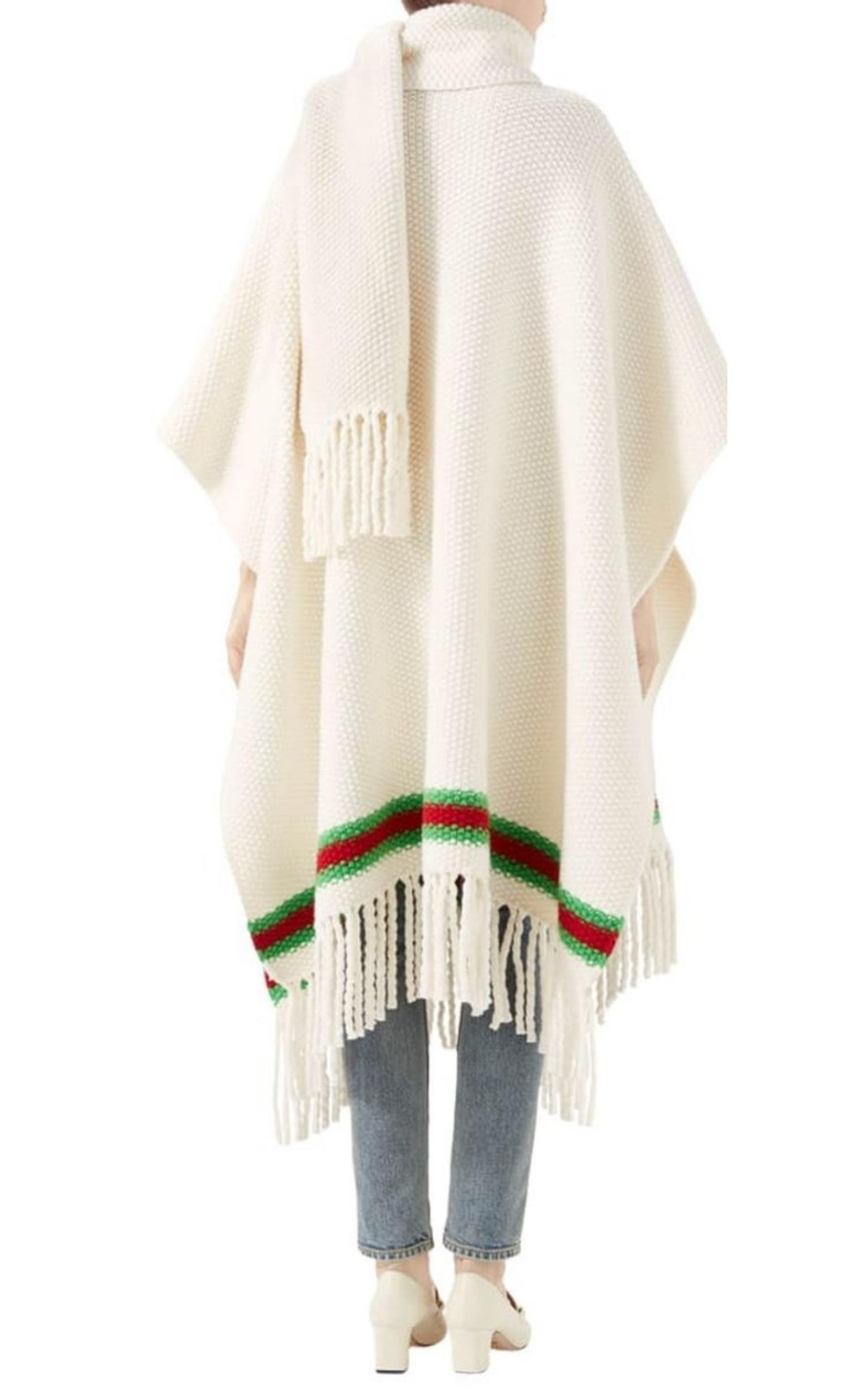 Cape with Oversize Wool Scarf - 4