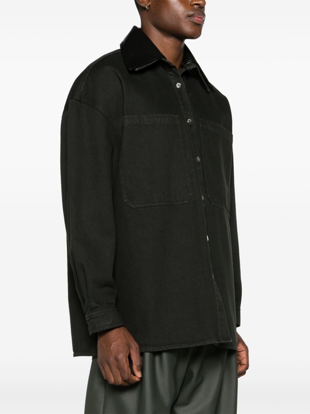 detachable-collar denim jacket - 4