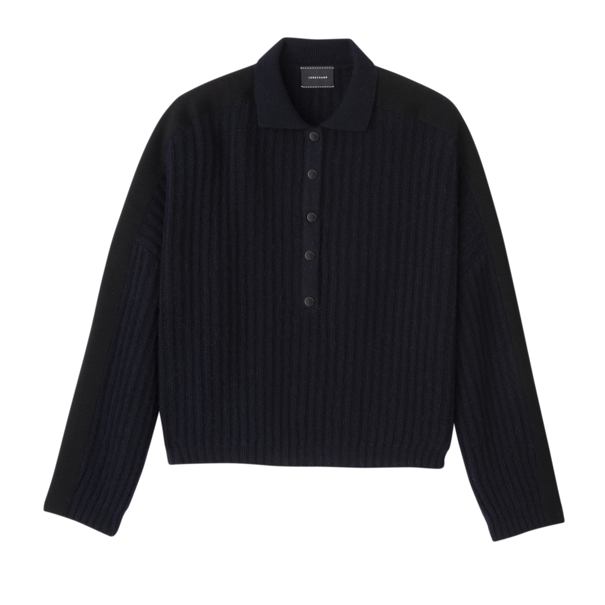 Polo collar jumper Navy - Knit - 1